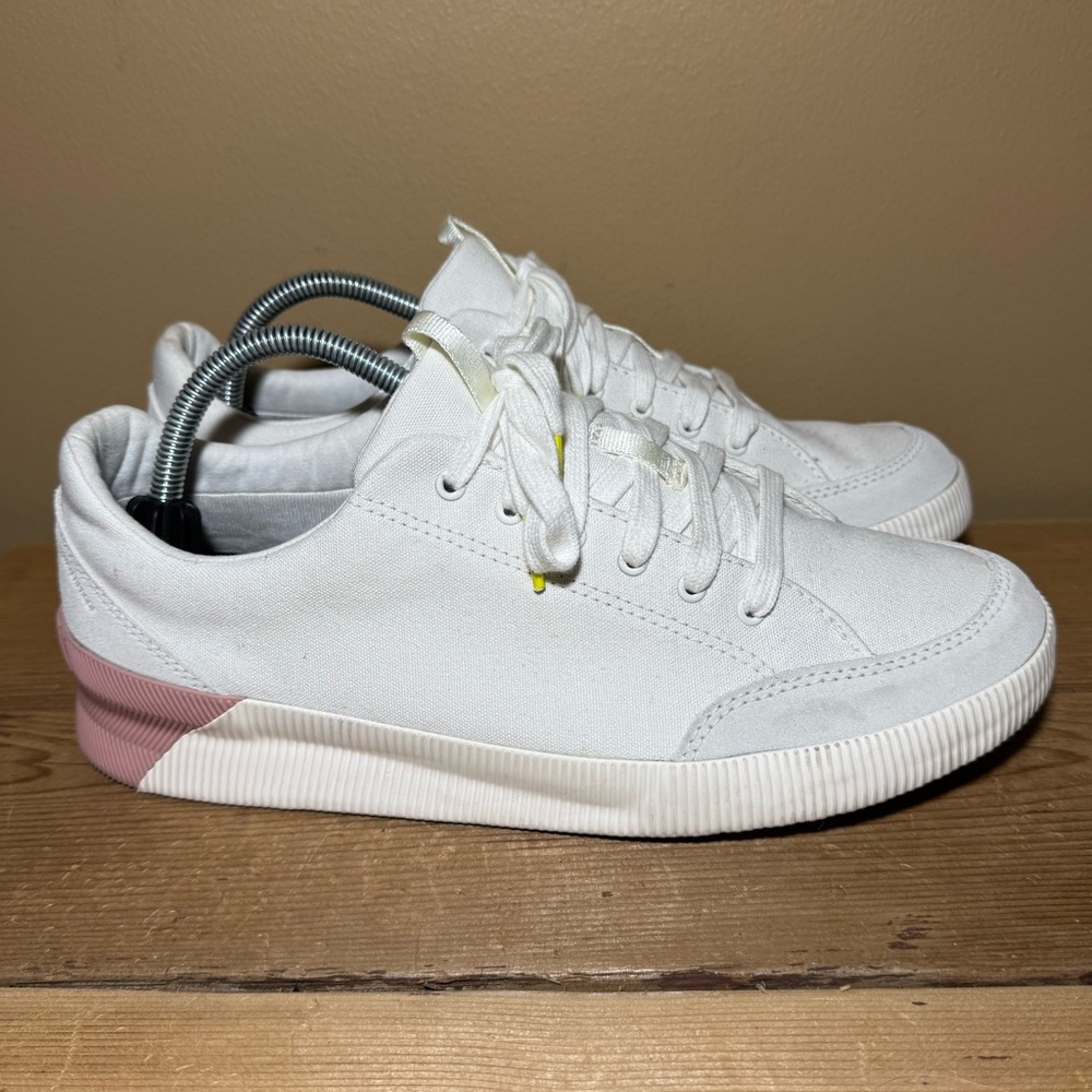 Sorel Women Out N About™ Plus Classic Sneaker Shoes Waterproof White Eraser Pink